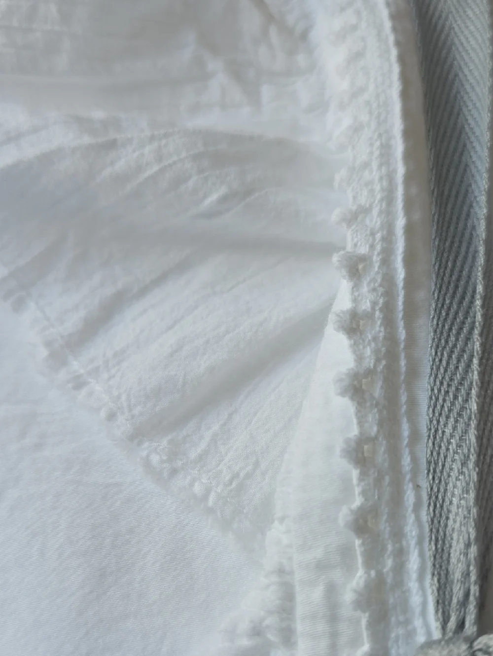 Organic Cotton Spa Sateen Ruffled Duvet Cover